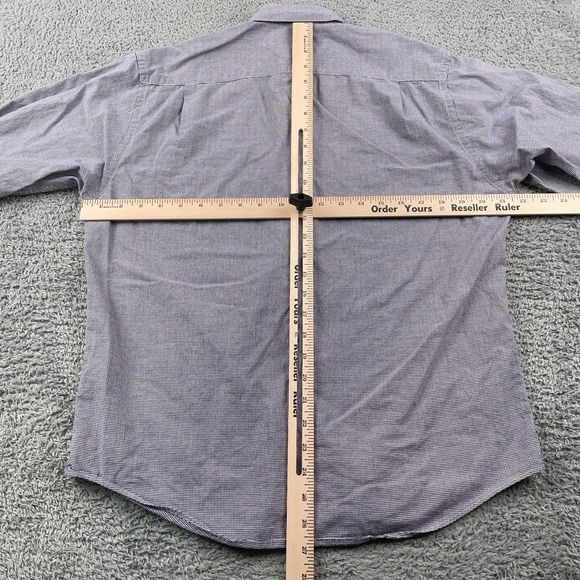 Brooks Brothers Shirt Womens 8 Blue Micro Check Cotton Button Up Classic Preppy - Picture 5 of 9